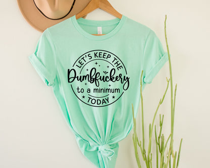 Wholesale Dumbfuckery Graphic Tee - Heather Grey