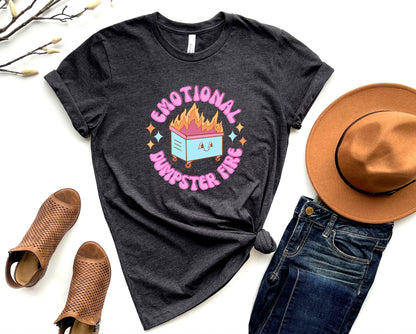 Wholesale Emotional Dumpster Fire Graphic Tee - Navy