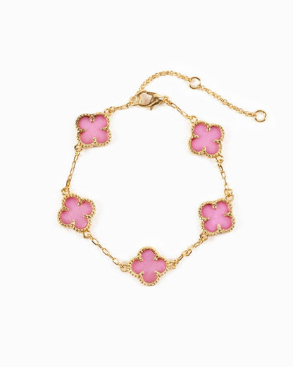 MOP Double-Sided Clover Station Holiday Bracelet