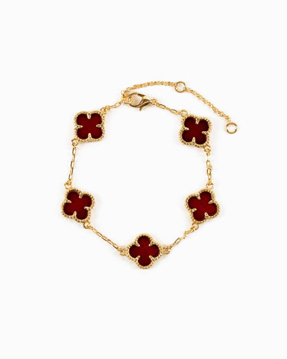 MOP Double-Sided Clover Station Holiday Bracelet