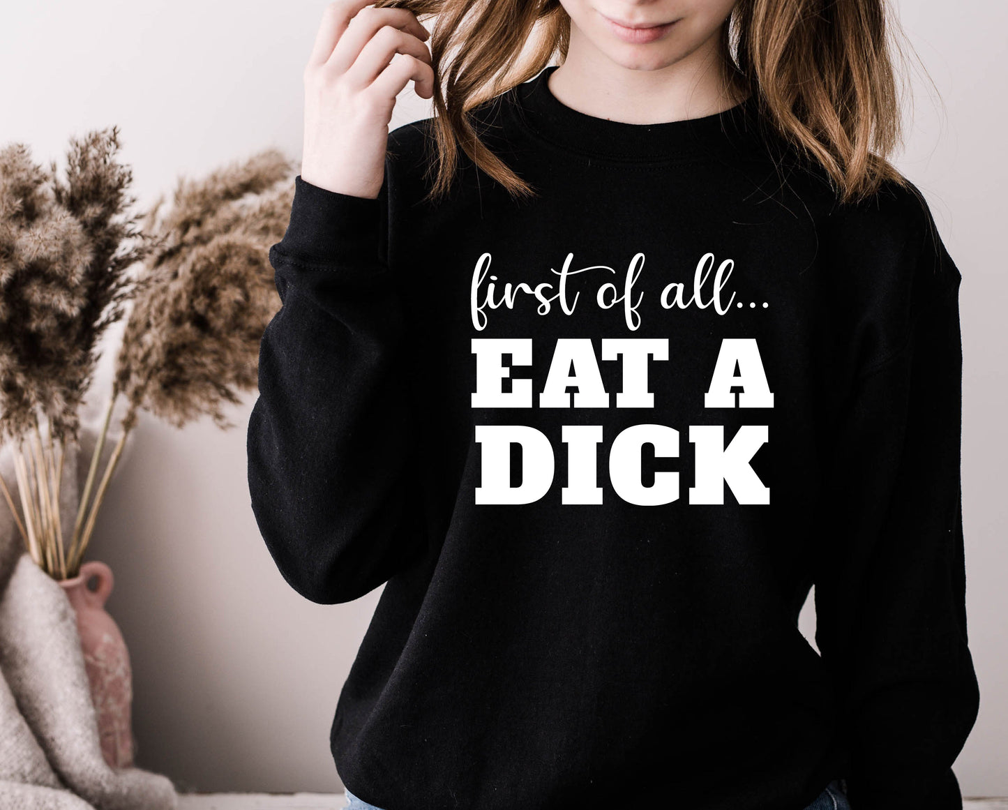 Wholesale Eat a D*ck Sweatshirt - Heather Grey Sweatshirt