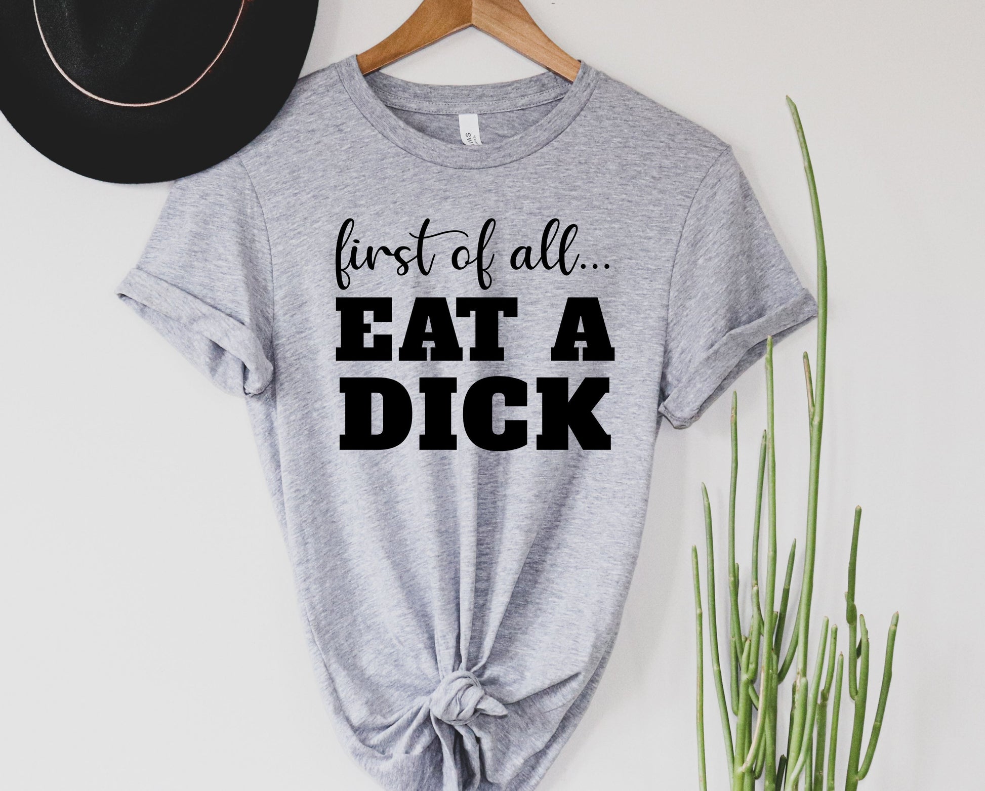 Wholesale Eat a D*ck Graphic Tee - Heather Grey