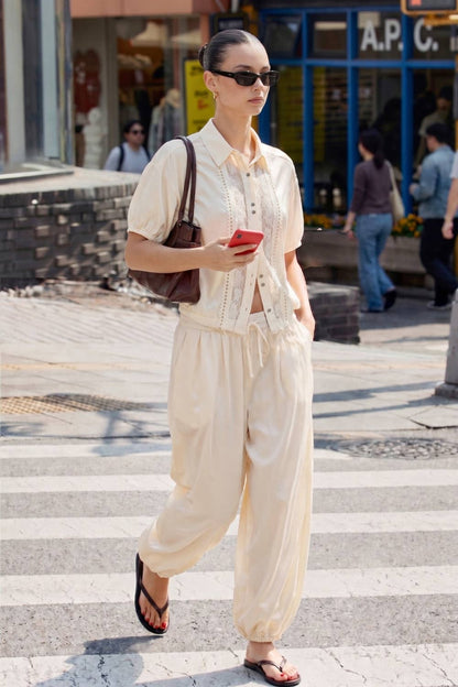 Miss Love Balloon Crepe Pants
