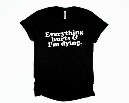 Wholesale Everything Hurts Graphic Tee - Black