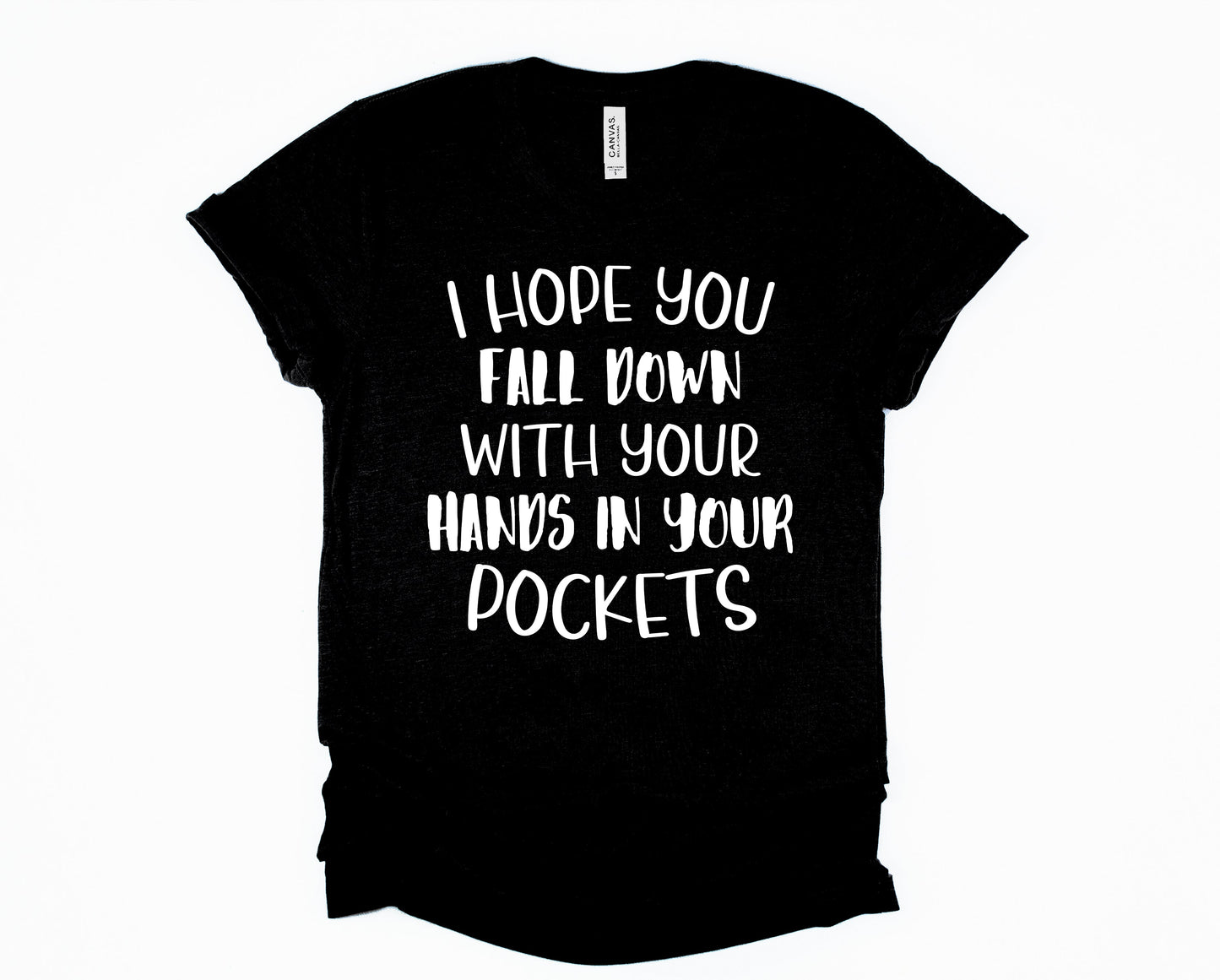 Wholesale I Hope You Fall Down Graphic Tee - White