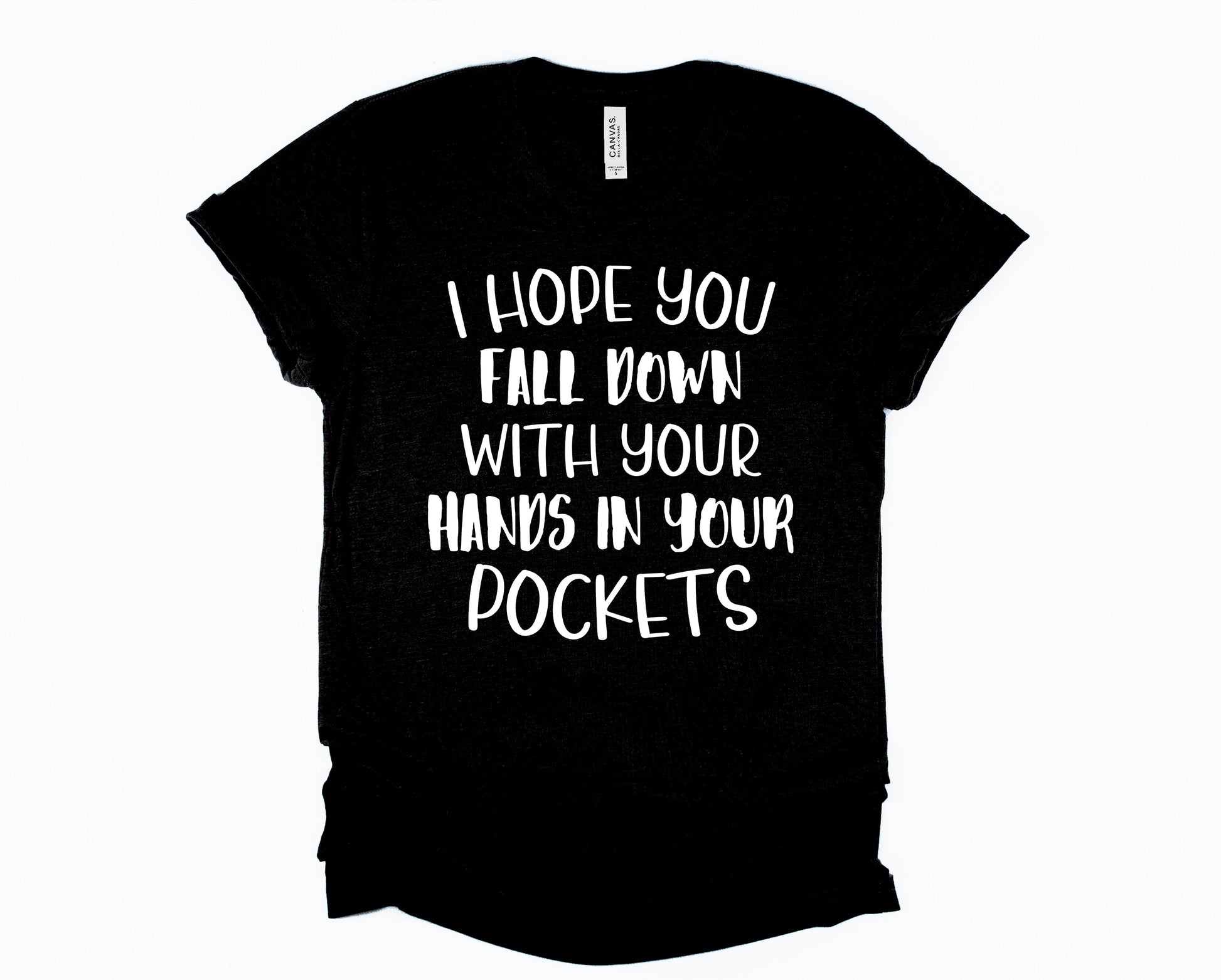 Wholesale I Hope You Fall Down Graphic Tee - White