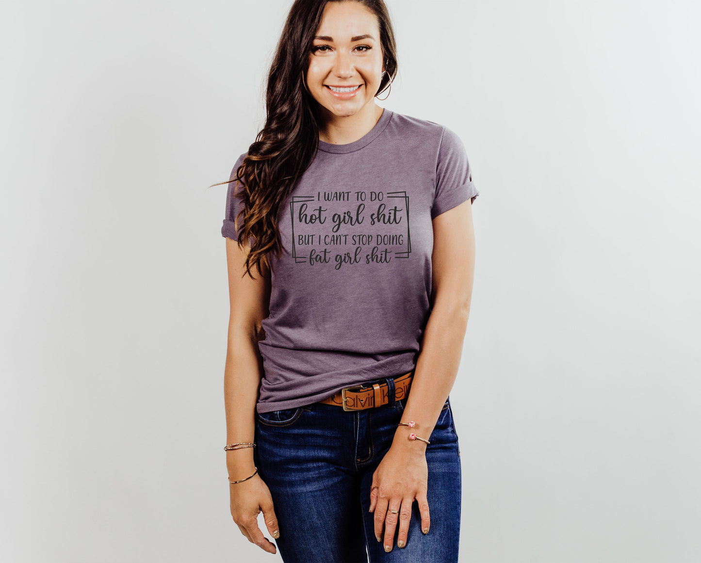 Wholesale Fat Girl Shit Graphic Tee - White