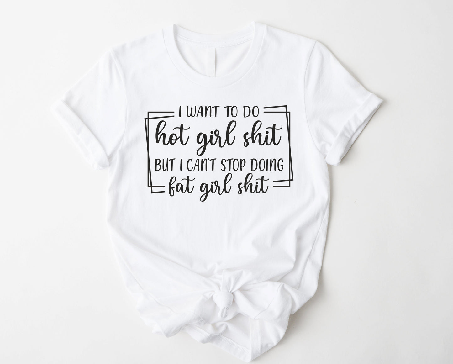 Wholesale Fat Girl Shit Graphic Tee - Heather Purple