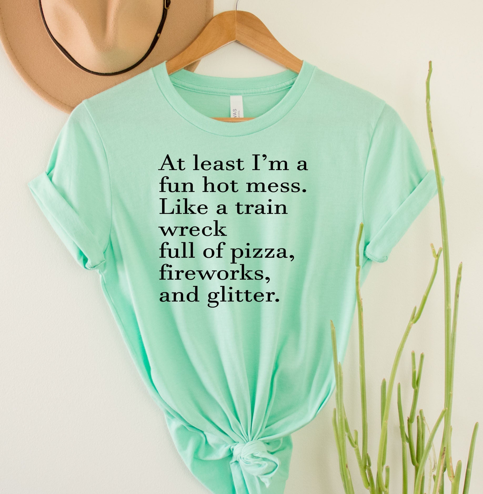 Wholesale Fun Hot Mess Graphic Tee - Grey