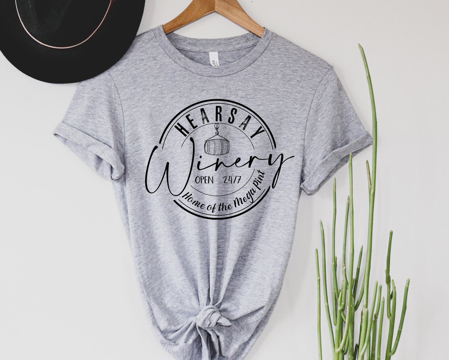 Wholesale Hearsay Winery Graphic Tee - Grey Tshirt