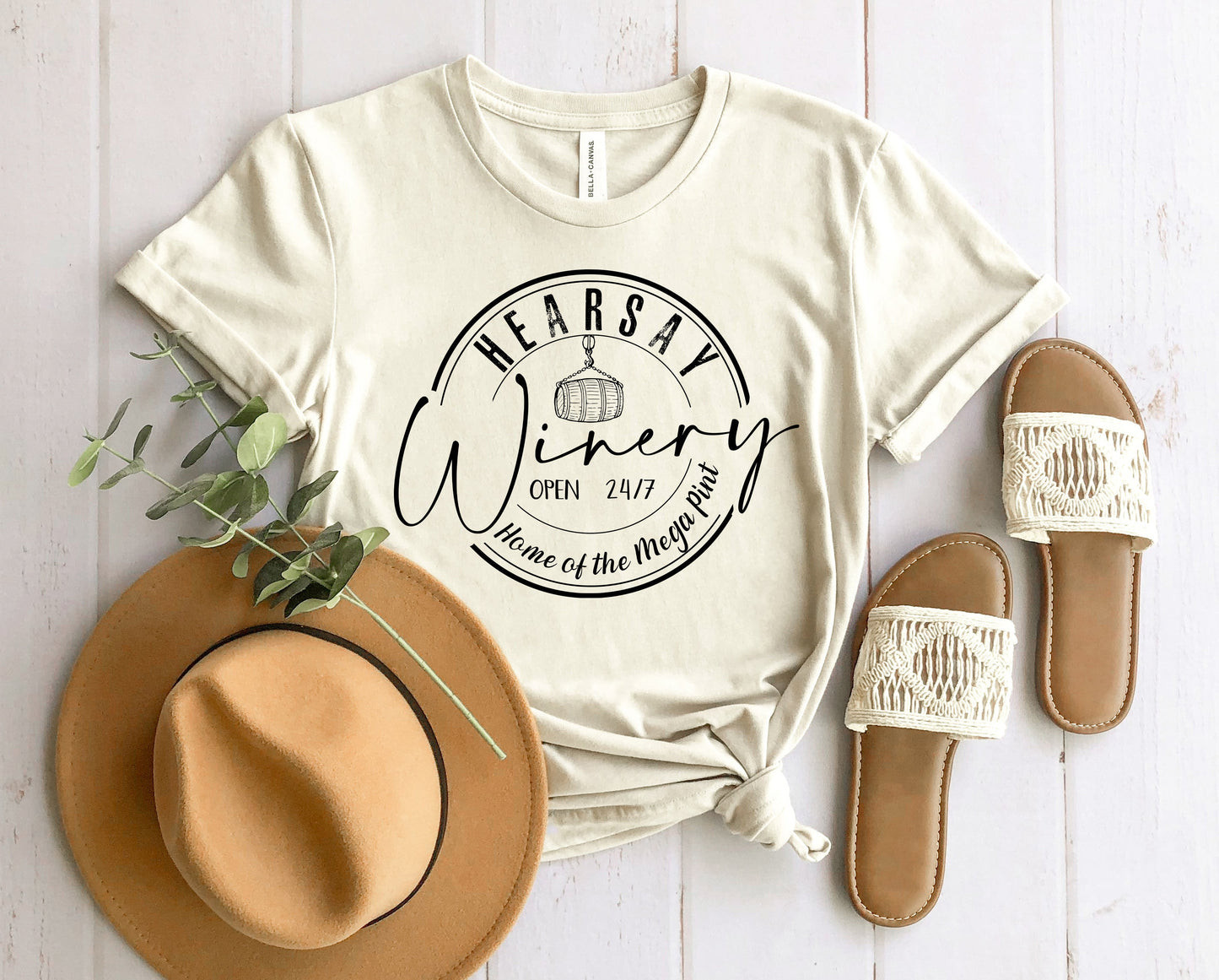 Wholesale Hearsay Winery Graphic Tee - Sand Tshirt