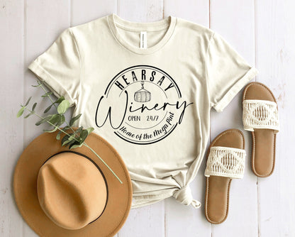 Wholesale Hearsay Winery Graphic Tee - Sand Tshirt