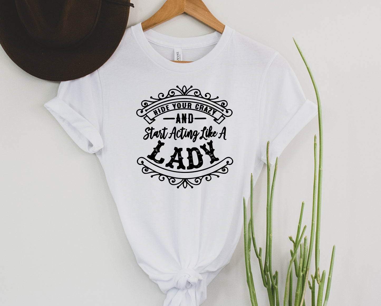 Wholesale Act Like a Lady Graphic Tee - Heather Green