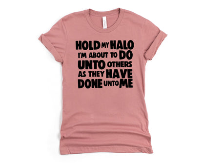 Wholesale Hold My Halo Graphic Tee - Mauve