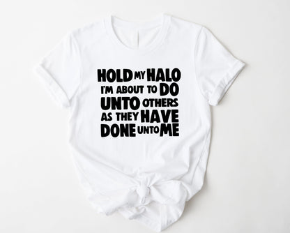 Wholesale Hold My Halo Graphic Tee - Heather Grey