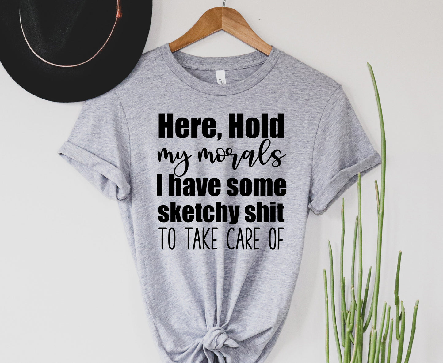 Wholesale Hold My Morals Graphic Tee - Black