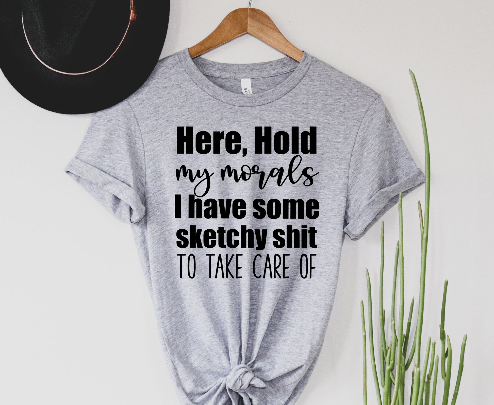 Wholesale Hold My Morals Graphic Tee - Black