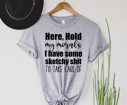 Wholesale Hold My Morals Graphic Tee - Black