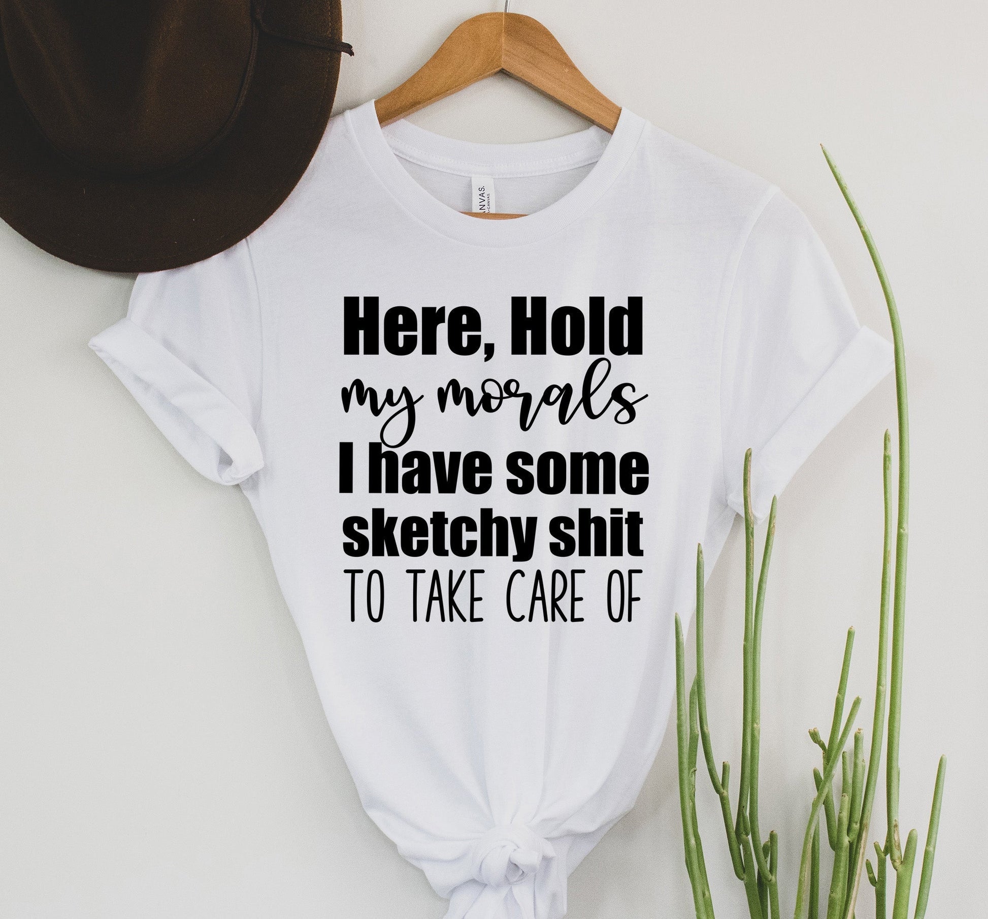 Wholesale Hold My Morals Graphic Tee - White
