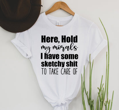 Wholesale Hold My Morals Graphic Tee - White