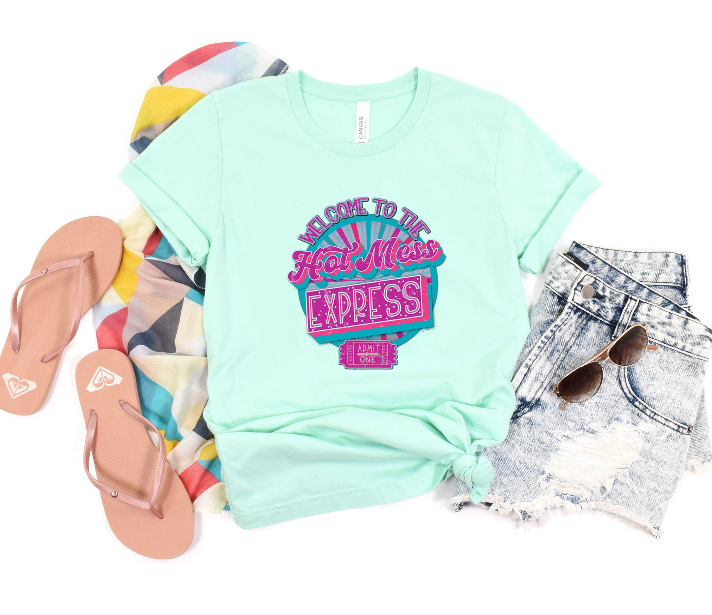 Wholesale Hot Mess Express Graphic Tee - White