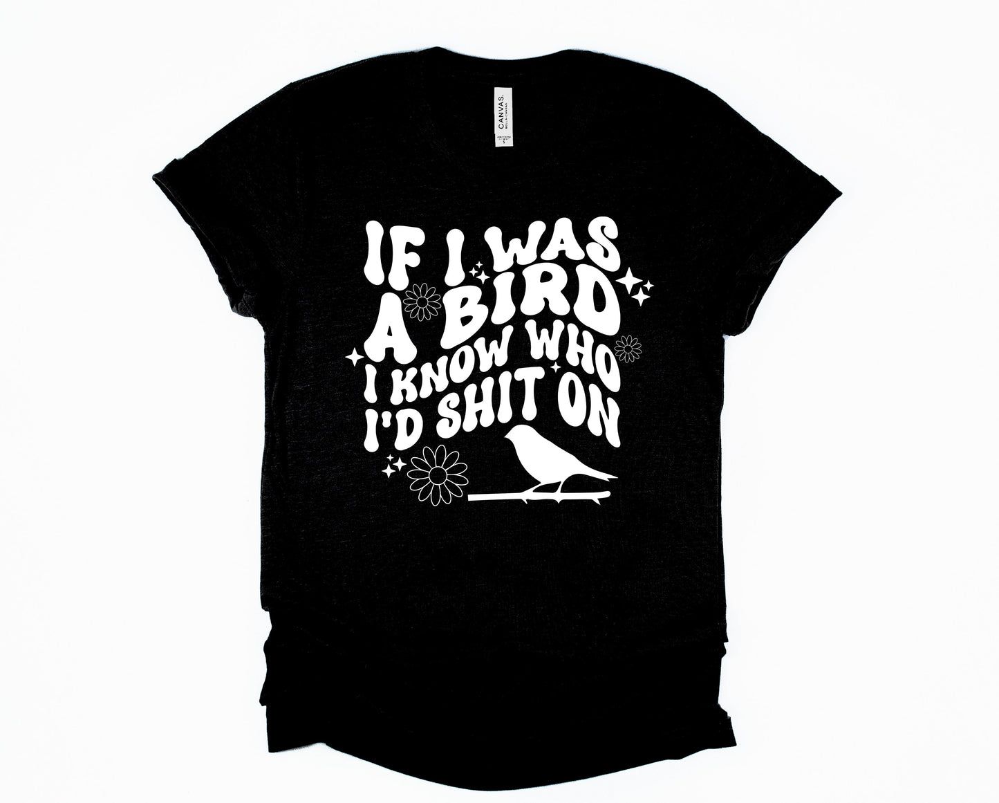 Wholesale If I was a bird Graphic Tee - Black