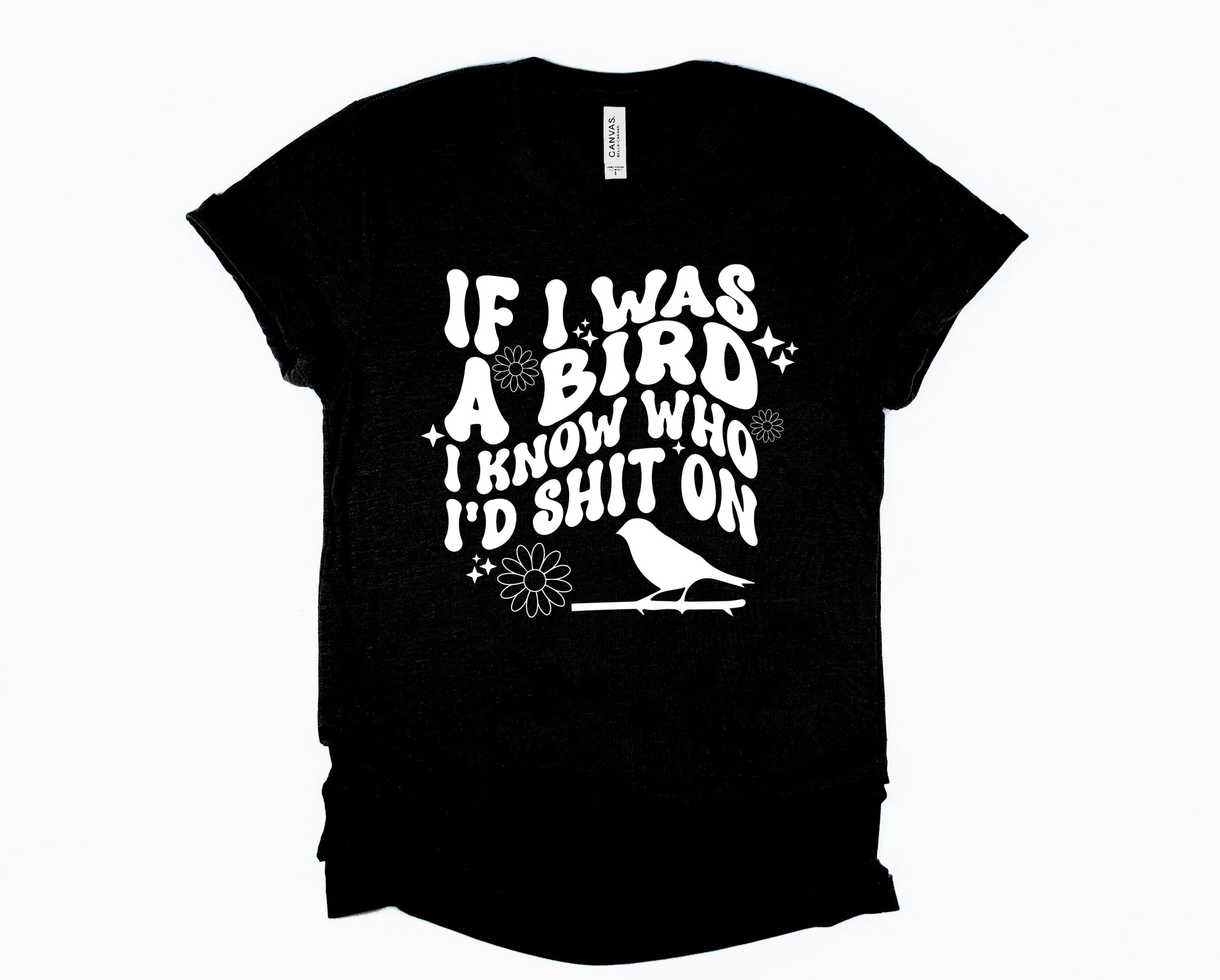 Wholesale If I was a bird Graphic Tee - Black