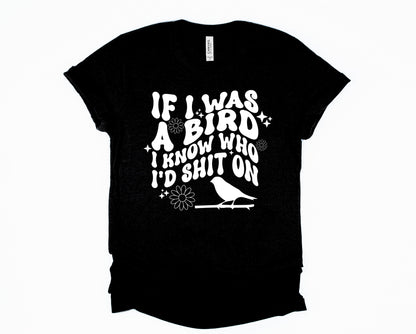 Wholesale If I was a bird Graphic Tee - Black