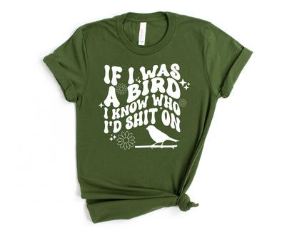 Wholesale If I was a bird Graphic Tee - Maroon