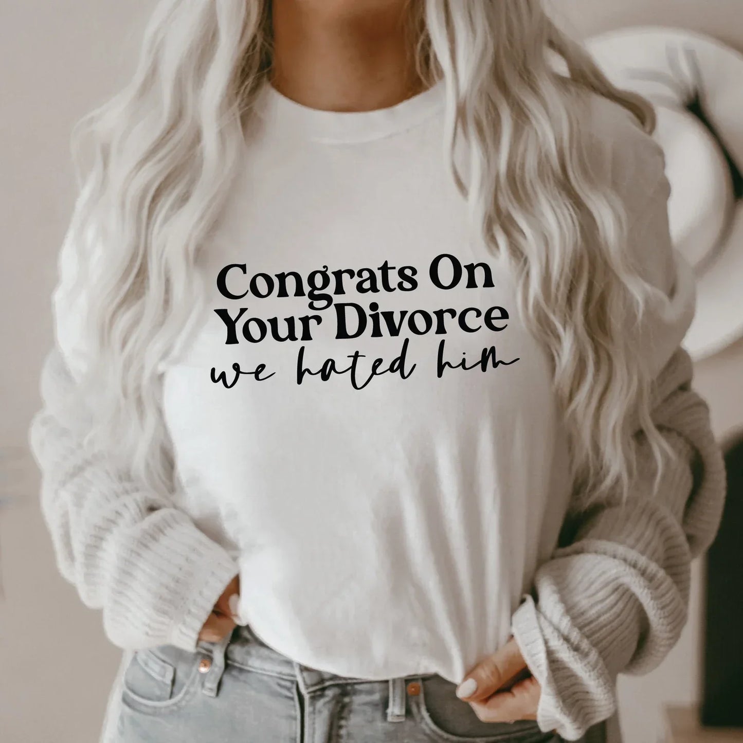 Wholesale Congrats on Your Divorce Graphic Tee - Black