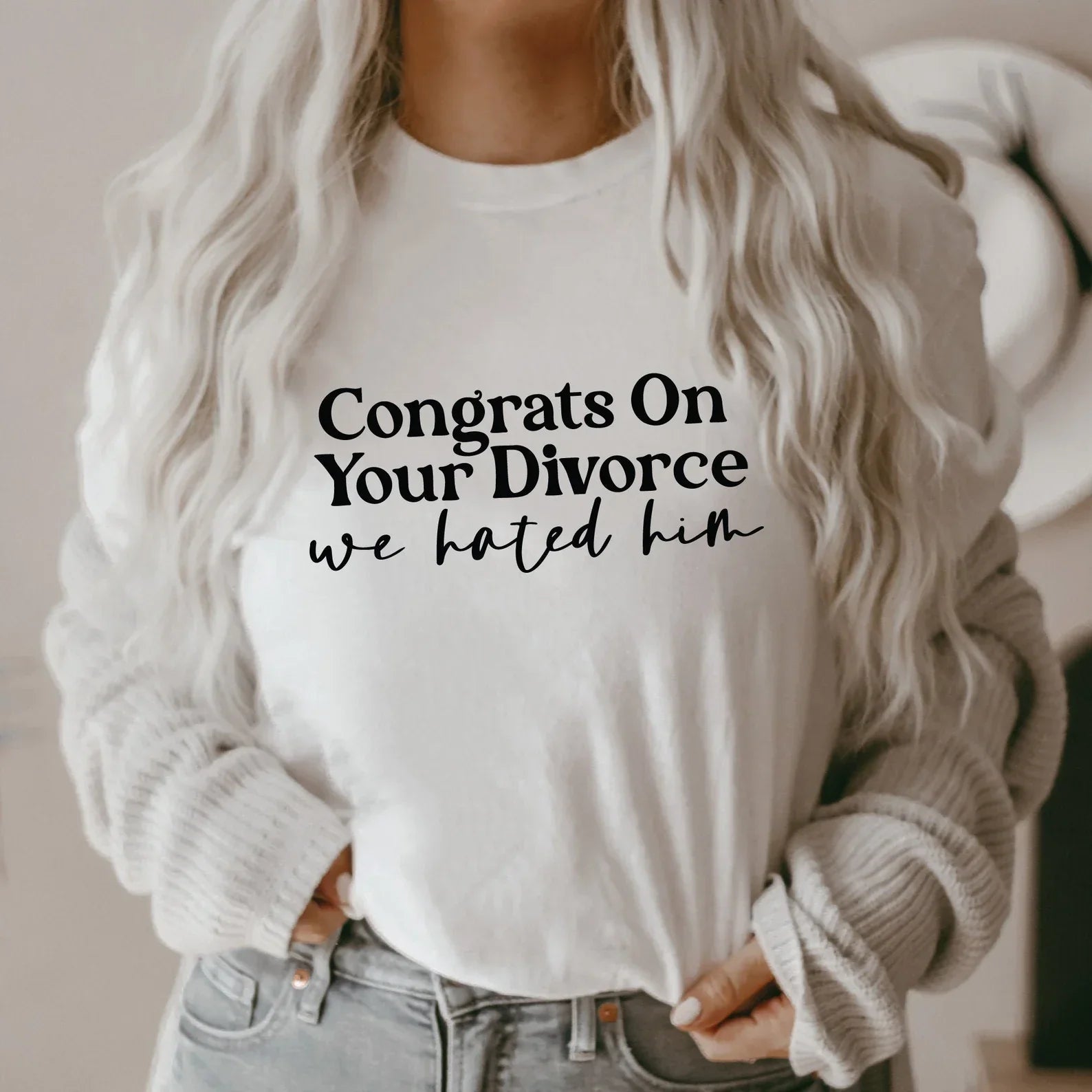 Wholesale Congrats on Your Divorce Graphic Tee - Black