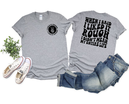Wholesale I Like it Rough Graphic Tee - Tan