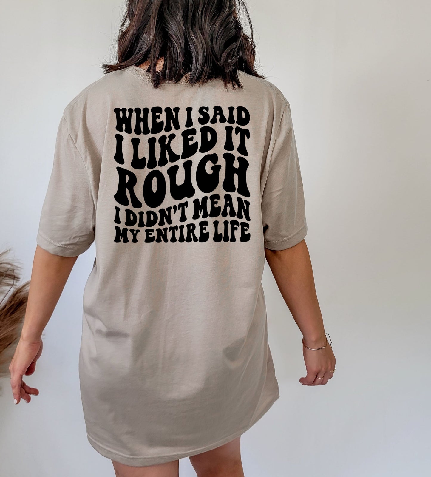 Wholesale I Like it Rough Graphic Tee - White