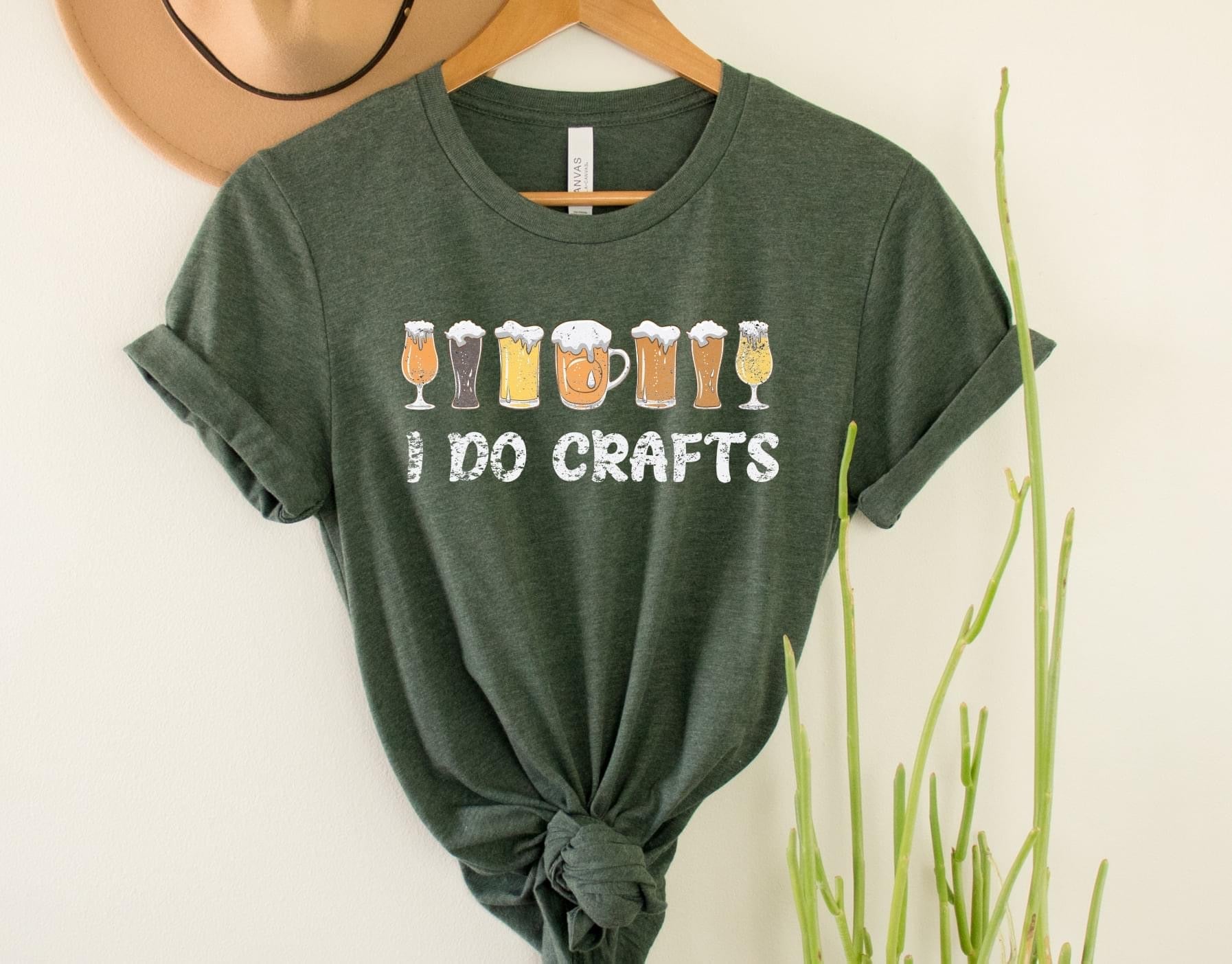 Wholesale I Do Crafts Graphic Tee - Heather Forest
