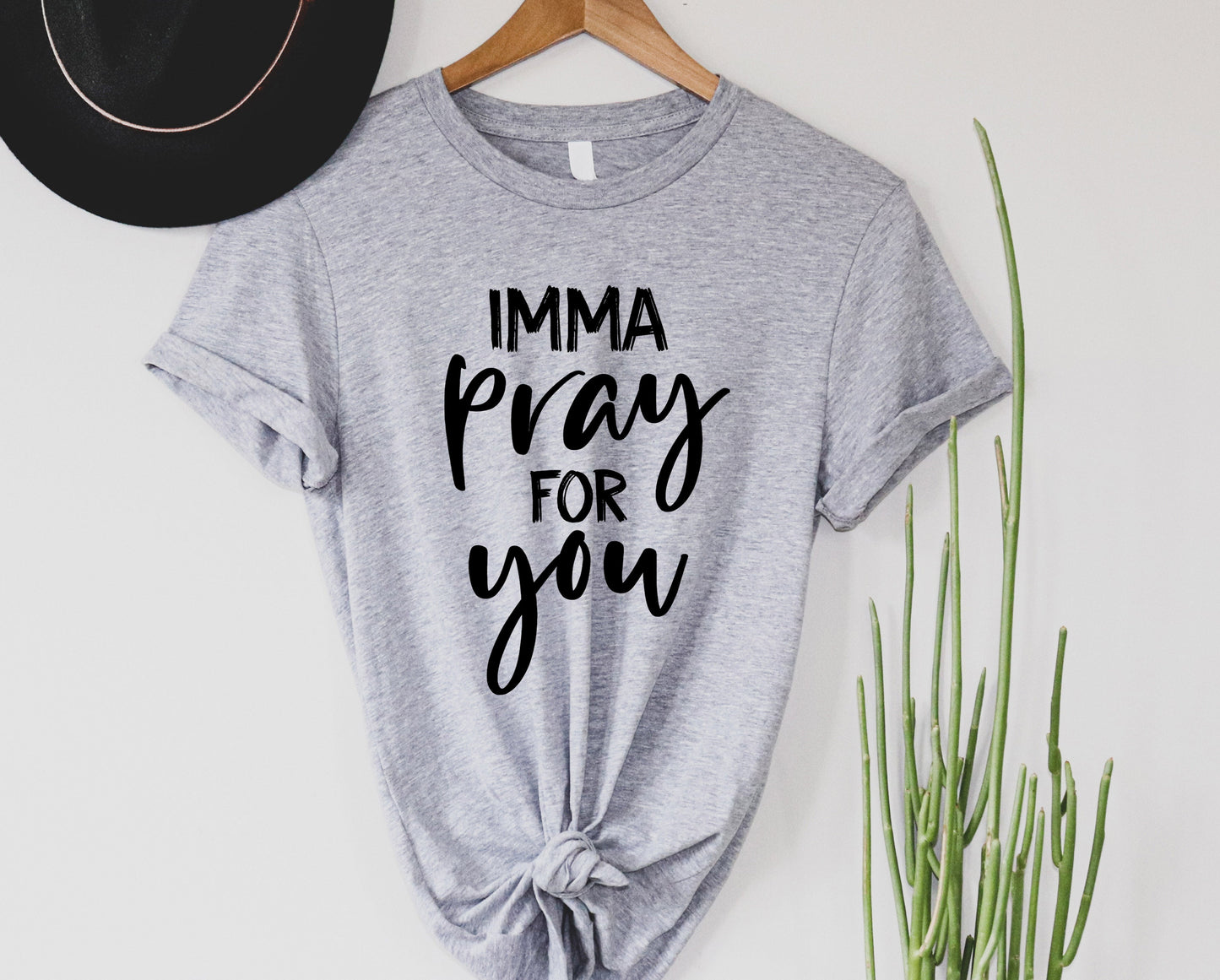 Wholesale Imma Pray for You Graphic Tee - Grey Tee