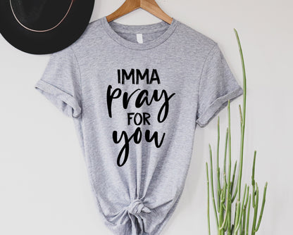 Wholesale Imma Pray for You Graphic Tee - Grey Tee