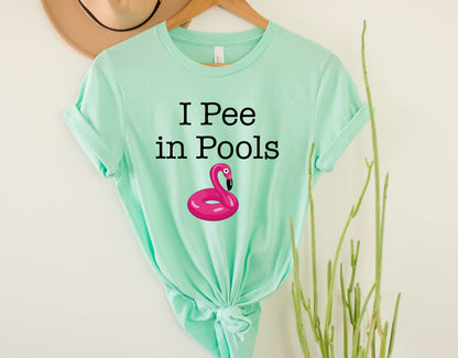 Wholesale I Pee in Pools ADULTS Graphic Tee - White