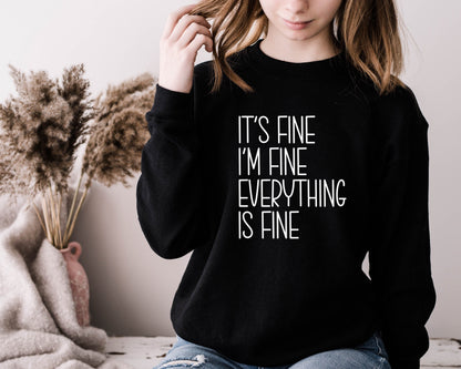 Wholesale It's fine Graphic Tee - Black