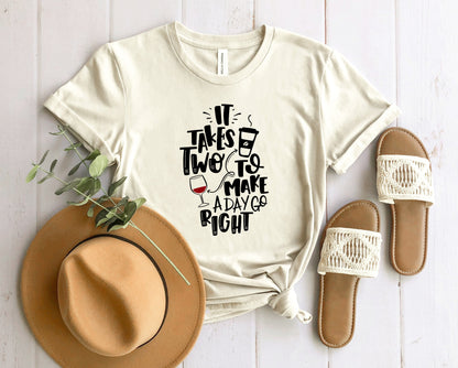 Wholesale It Takes Two Graphic Tee - Mauve