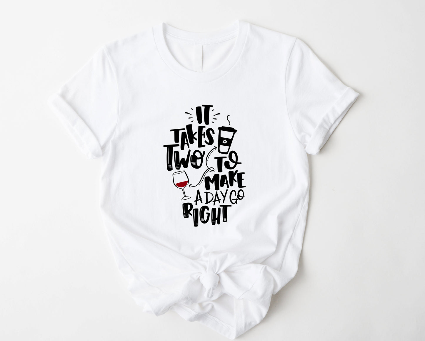 Wholesale It Takes Two Graphic Tee - Black