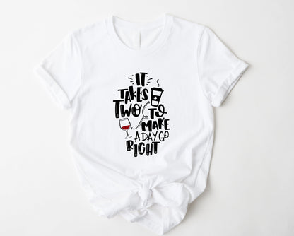 Wholesale It Takes Two Graphic Tee - Black