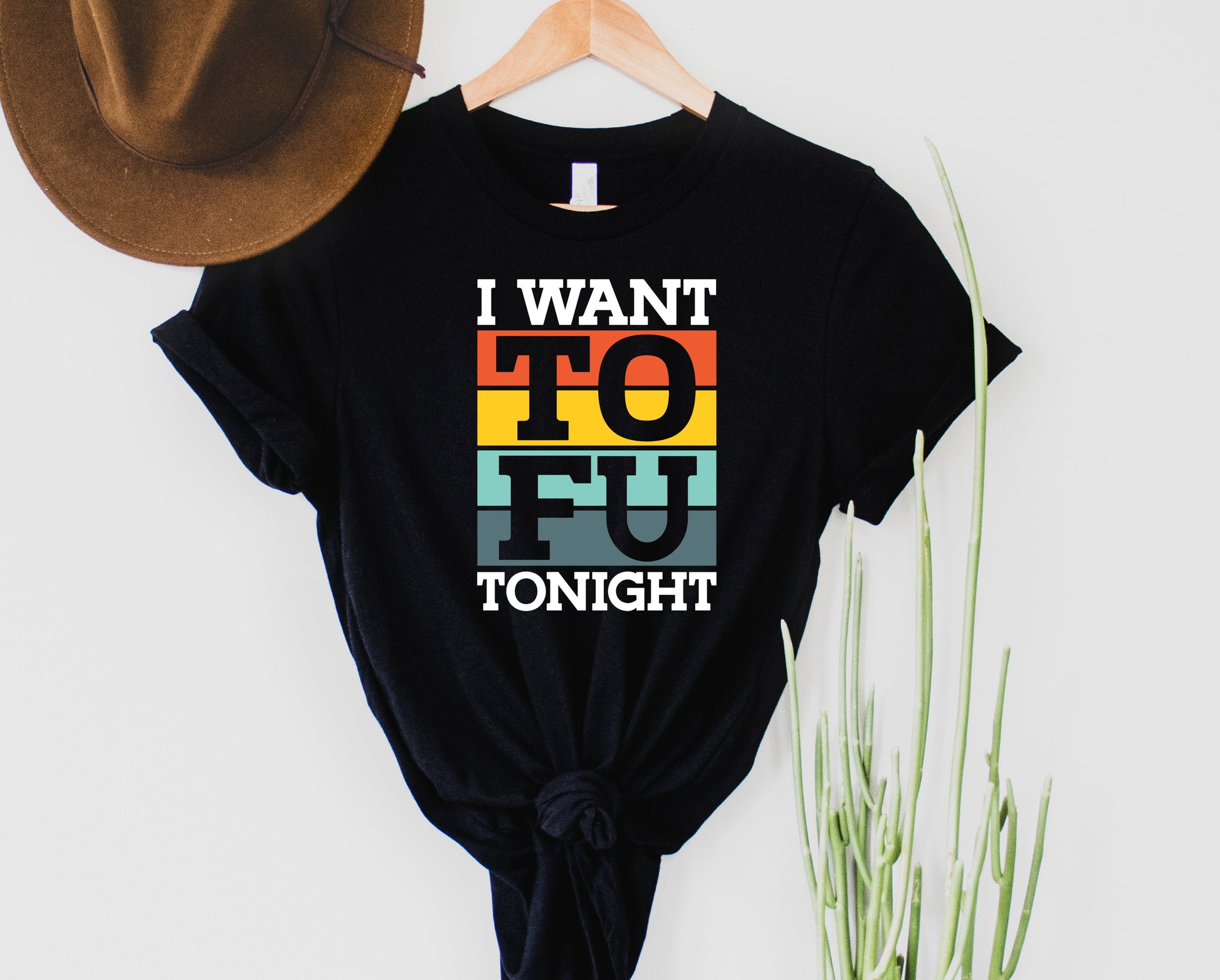 Wholesale I Want Tofu Tonight Graphic Tee - Black