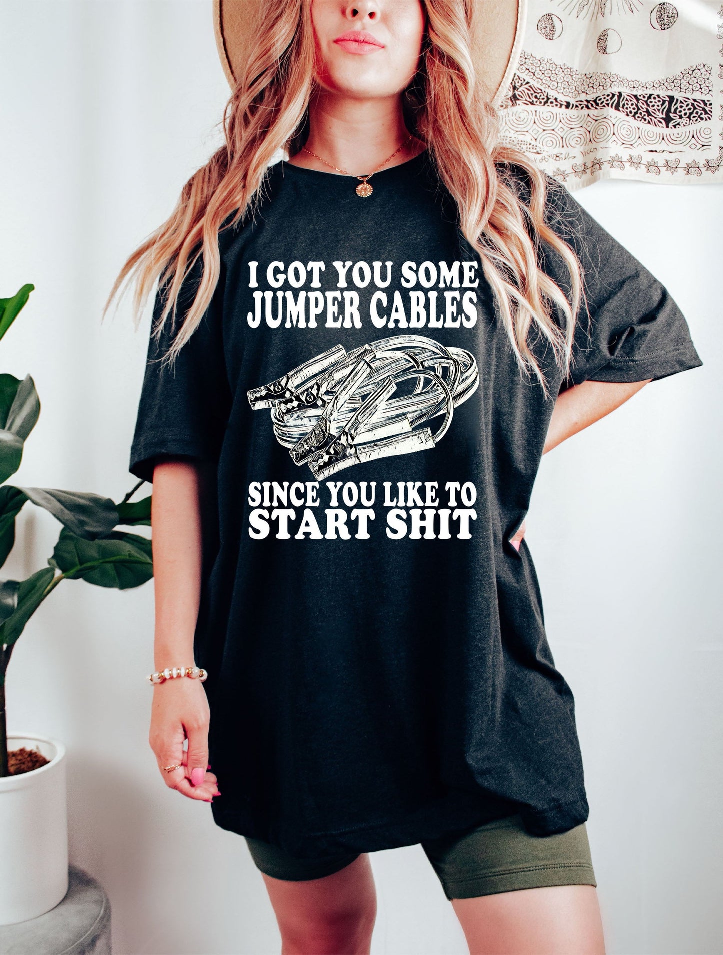 Wholesale Jumper Cables Graphic Tee - Black