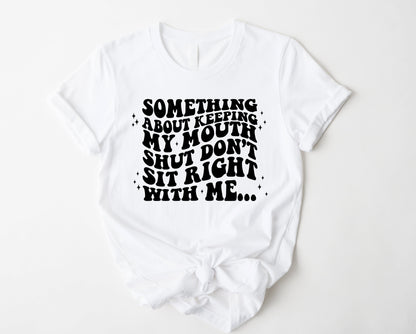 Wholesale Keeping My Mouth Shut Graphic Tee - Heather Purple