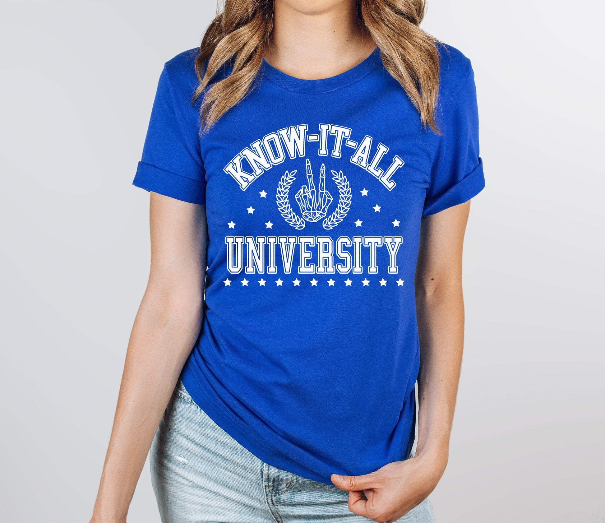 Wholesale Know it All Graphic Tee - True Royal Blue