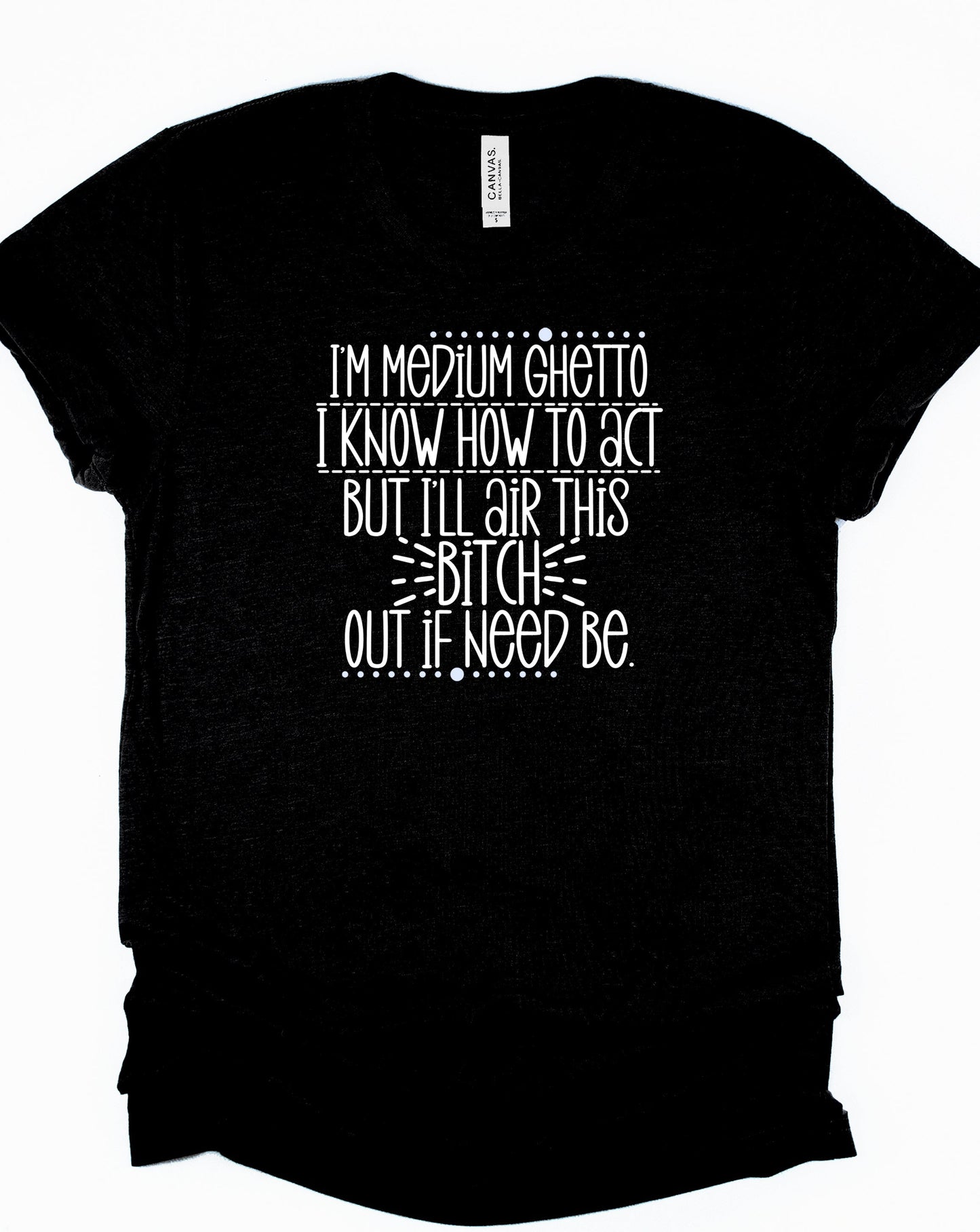Wholesale Medium Ghetto Graphic Tee - Black