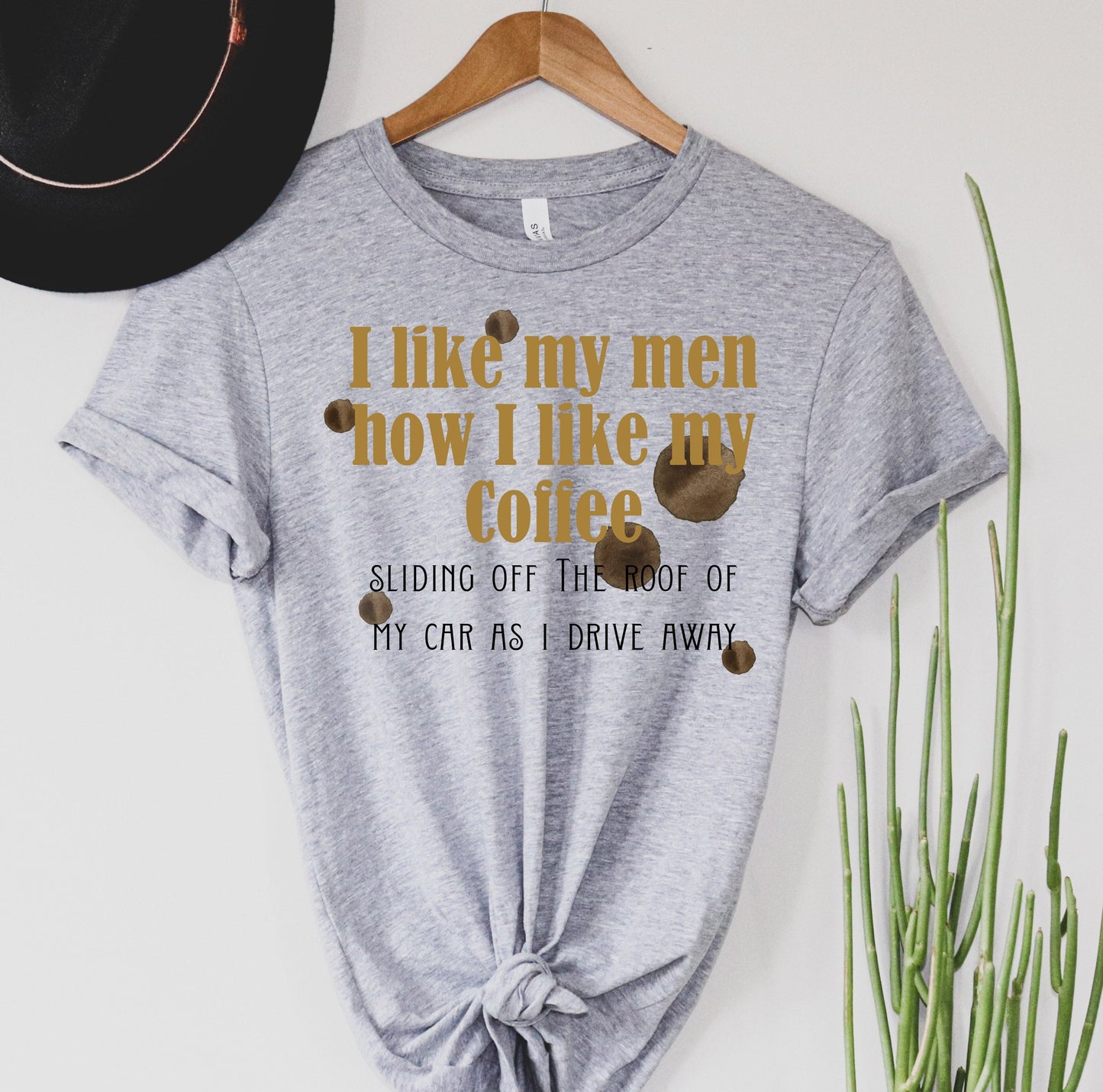 Wholesale I like men like coffee Graphic Tee - White