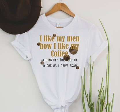 Wholesale I like men like coffee Graphic Tee - Grey
