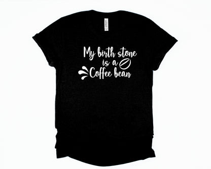 Wholesale My Birthstone is a Coffee Bean Graphic Tee - Black