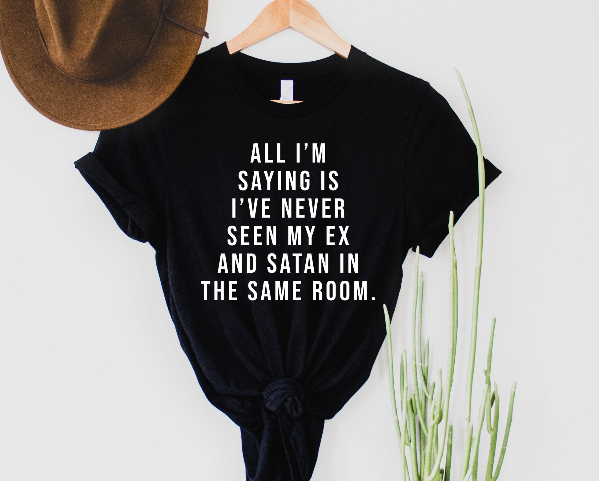 Wholesale My Ex and Satan Graphic Tee - Grey